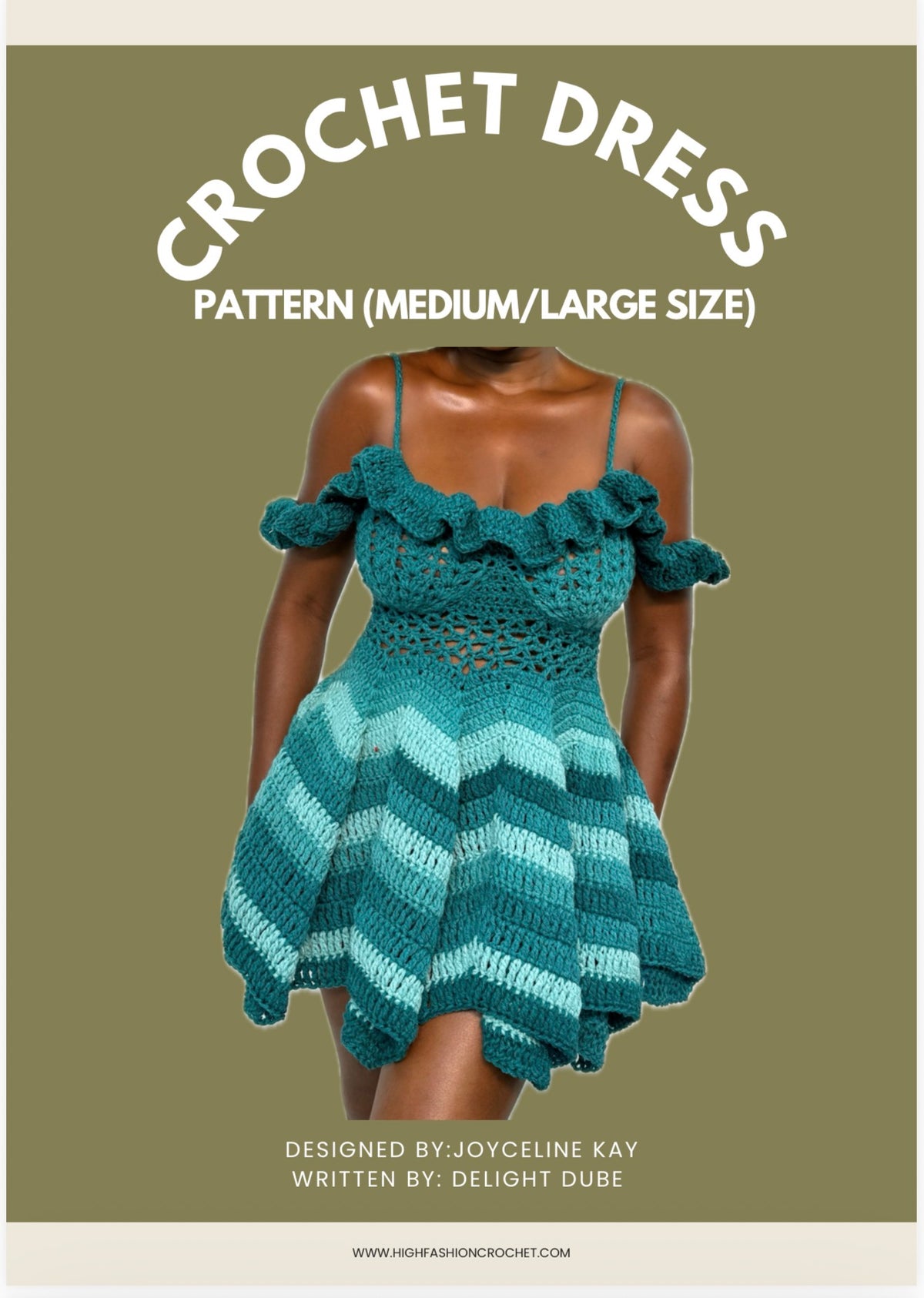 Handmade Crochet Dress Pattern -| Off-Shoulder Ruffle Dress Design