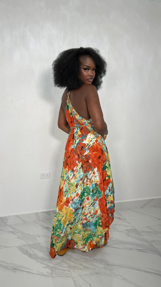 Lux Maxi Dress – Bright Summer V-Neck Flowy Dress