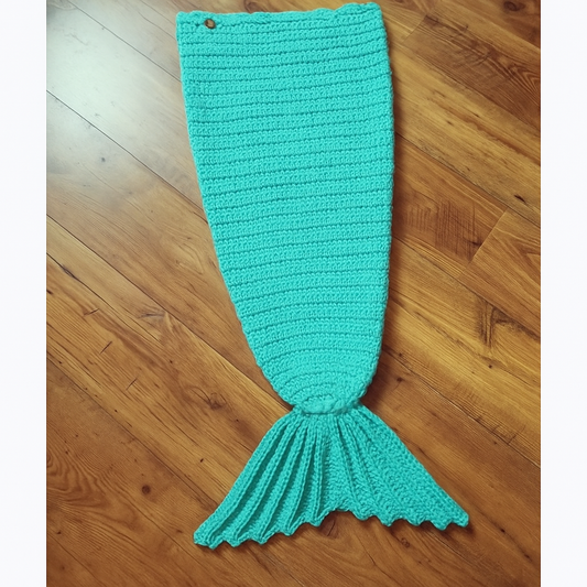 Hand-Crocheted Baby Mermaid Tail Blanket (0–3 Months)